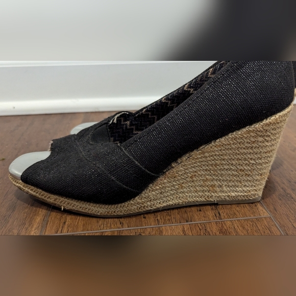 Faded Glory Wedged Open toe Shoes Size 8.5 - Picture 3 of 5